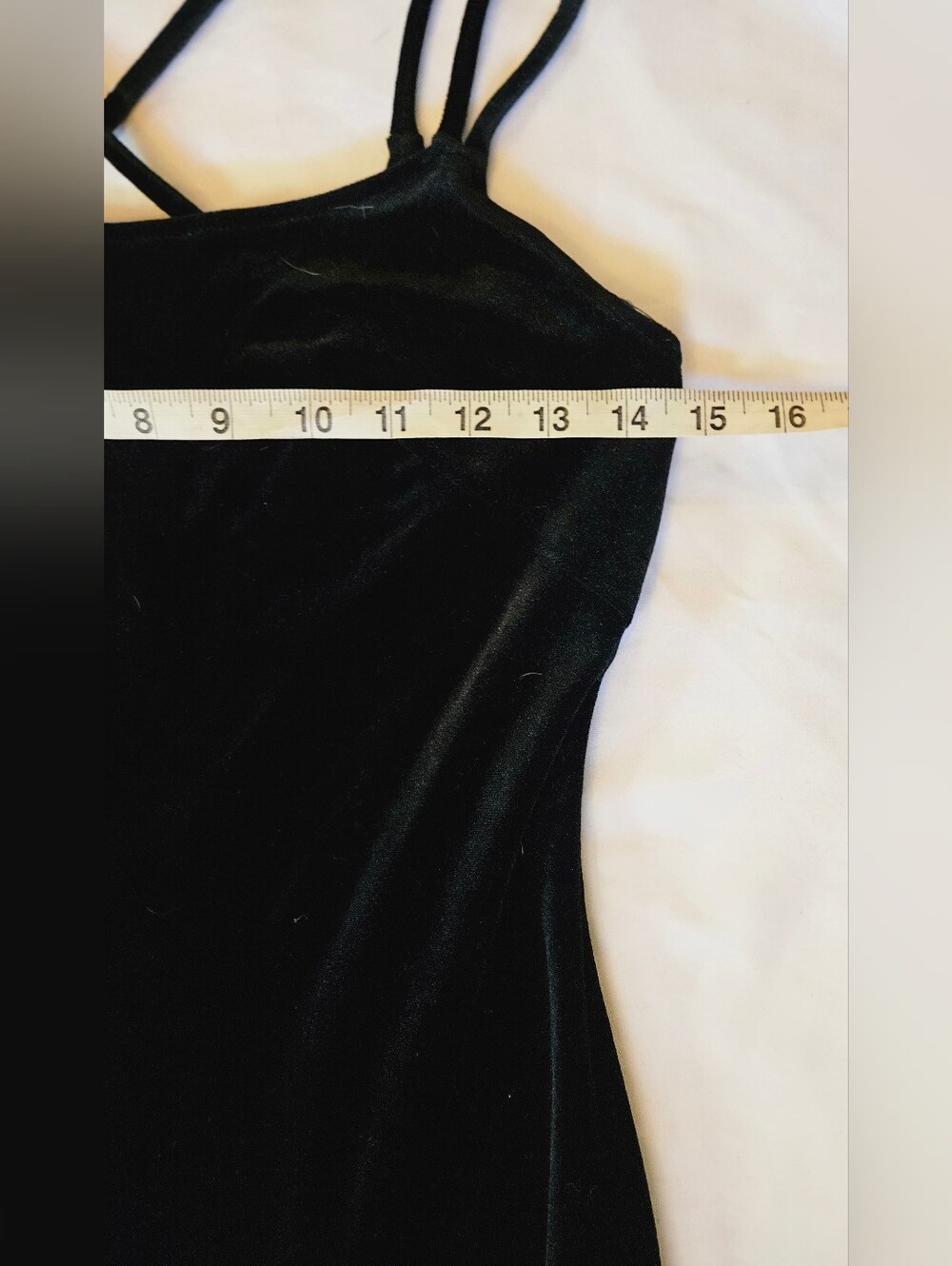 Steppin Out Womens Black Velvet Feel Thin Cross Strap Maxi Dress Size Medium - Picture 6 of 14